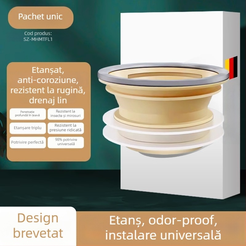 Dop etanșare pentru flanșa toaletei, ABS material, montare prin lipire directă, stil modern minimalist (Brand: Chao Chen; Material: ABS + dop etanșare; Mod de utilizare: aplicare directă; Stil: modern minimalist)