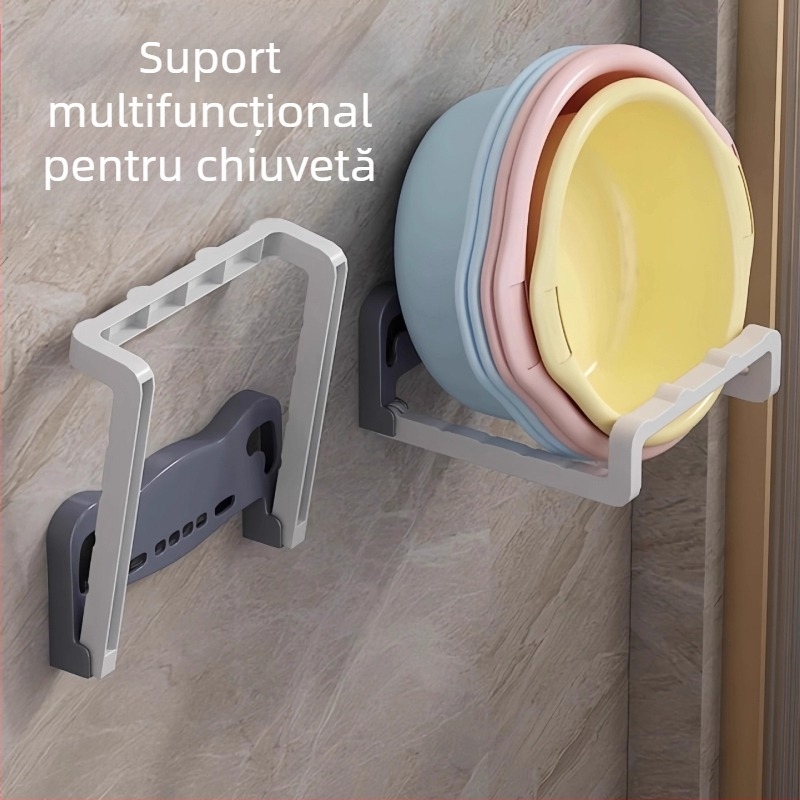 Raft pliabil pentru chiuvetă, din plastic, montat pe perete fără găuri, cu drenaj