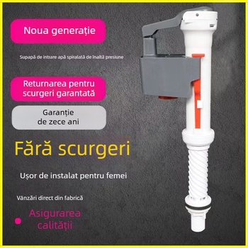 Accesoriu pentru rezervorul de apă al toaletei, Material PP, Supapă de intrare de tip apăsat, Design modern minimalist
