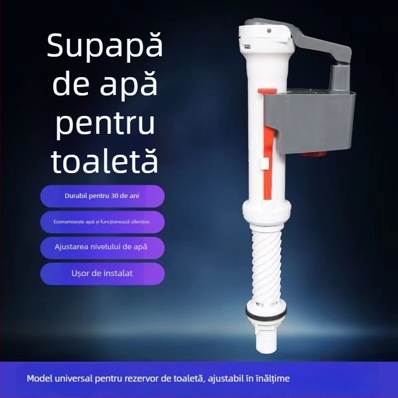 Accesoriu pentru rezervorul de apă al toaletei, Material PP, Supapă de intrare de tip apăsat, Design modern minimalist
