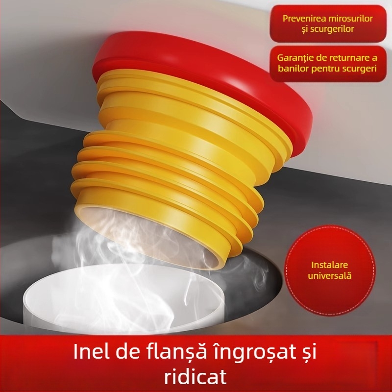 Etanșare silicon pentru flanșa de toaletă – stil modern minimalist, montaj cu adeziv