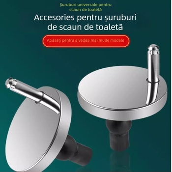 Accesorii capac WC – conector universal cu șurub de expansiune, piuliță și clemă, din oțel inoxidabil și plastic
