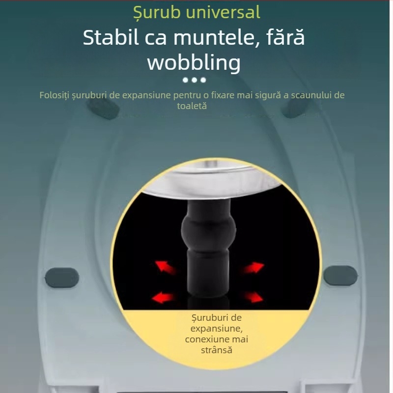 Accesorii capac WC – conector universal cu șurub de expansiune, piuliță și clemă, din oțel inoxidabil și plastic