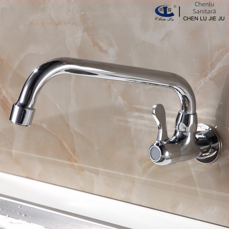 Robinet de bucătărie Morning Dew, orizontal încastrat în perete, cupru, 6 MPa, 0-90°C