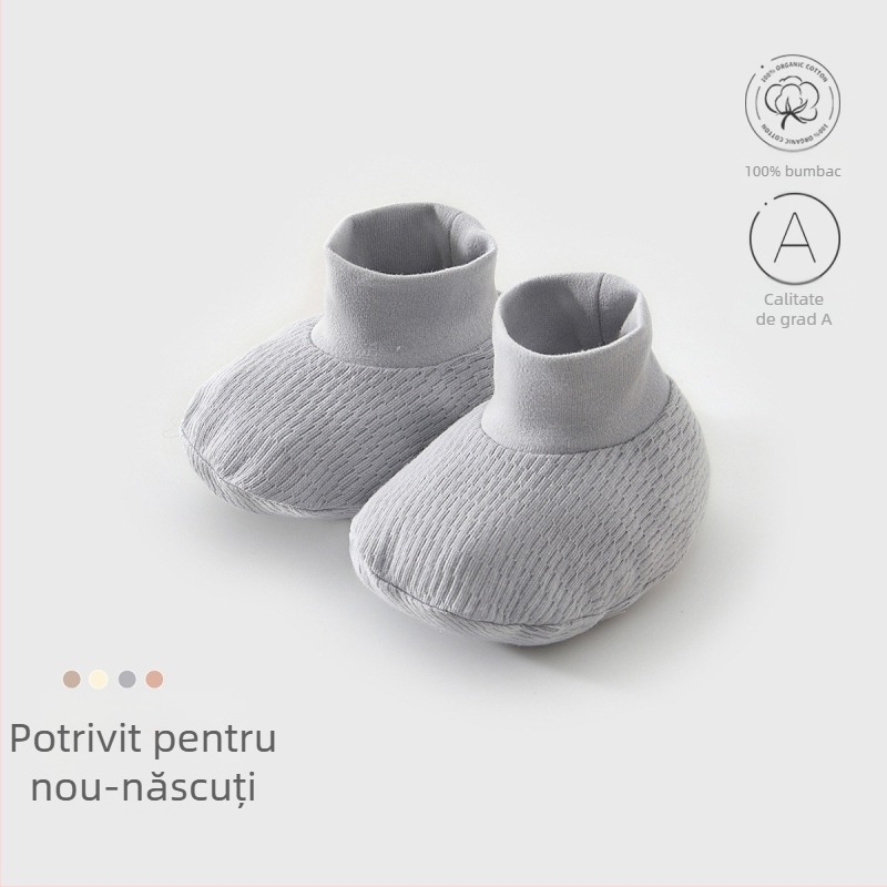 Set pentru nou-născuți, unisex, din bumbac 100%, cu pălărie, mănuși și șosete – țesătură moale