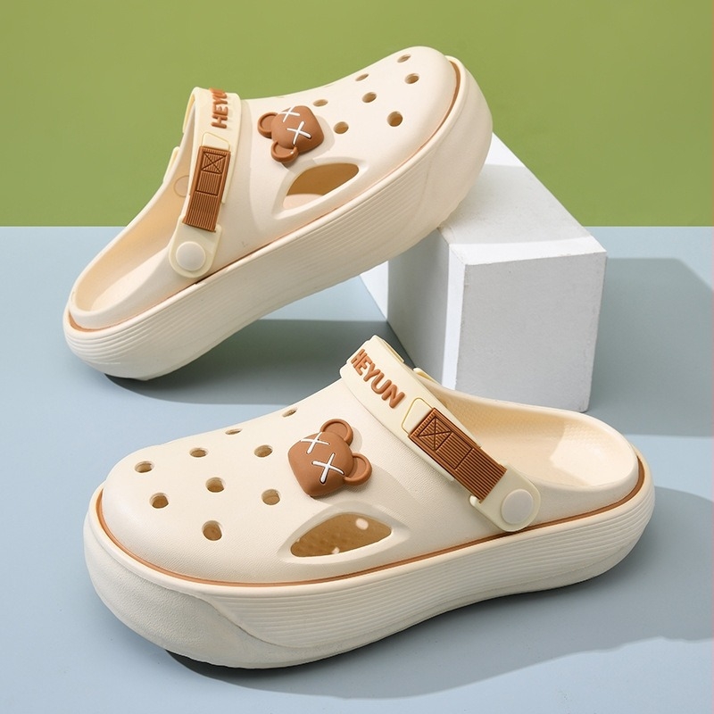 Beihan pantofi EVA pentru femei, clogs cu vârf închis, respirabili, antiderapare, talpă de 2 cm, turnare prin injecție