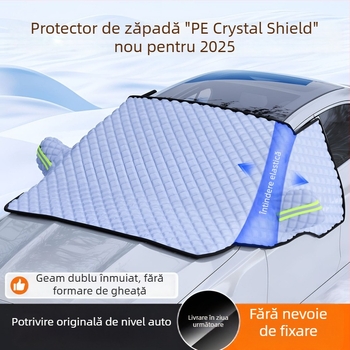 Husă de zăpadă pentru parbrizul frontal al mașinii - Material PE, instalare încorporată, potrivire universală, husă de iarnă