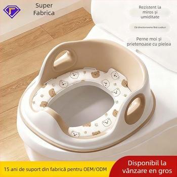 Șezut de toaletă pentru copii cu brațe, pentru WC standard, material PP, potrivit pentru vârstele 0–6 luni, 6–12 luni, 1–3 ani și 3–6 ani