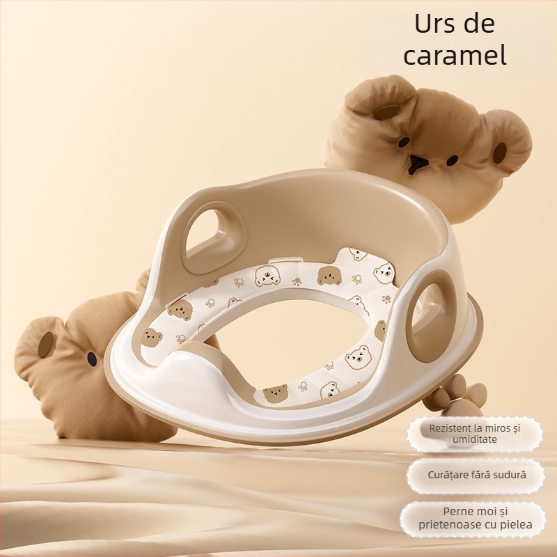 Șezut de toaletă pentru copii cu brațe, pentru WC standard, material PP, potrivit pentru vârstele 0–6 luni, 6–12 luni, 1–3 ani și 3–6 ani