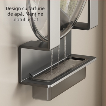 Raft de bucătărie montat pe perete pentru capace și tocătoare, fără găuri, oțel carbon, Multifuncțional, pentru montaj pe perete