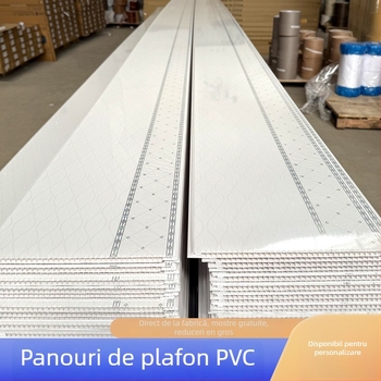 Panou de plafon din PVC cu îmbinare de tip L, suprafață laminată, 6-10 mm grosime, bandă lungă / placă pătrată