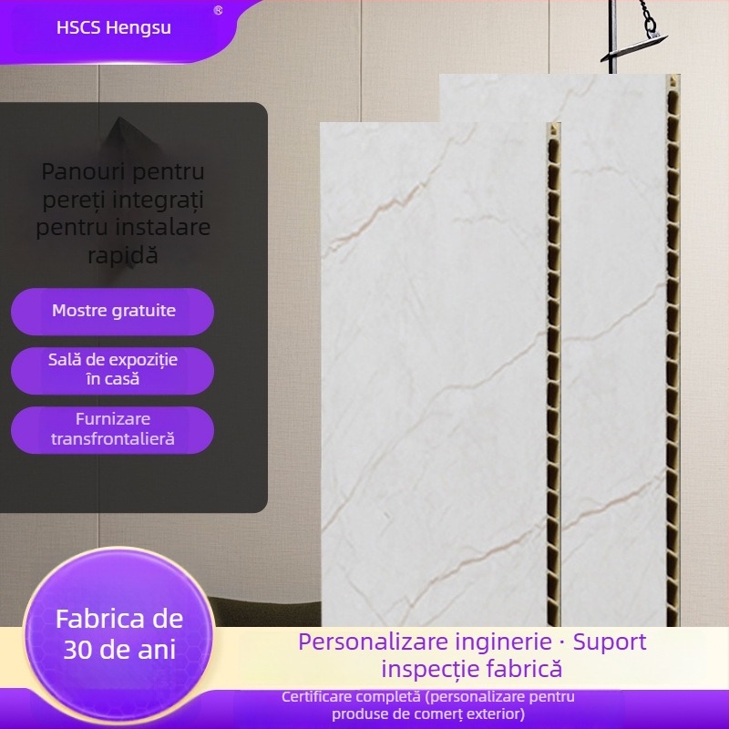 Panou din piatră-plastic - Panou PVC integrat cu calciu, izolare fonică puternică, conductivitate termică 0,23 W/mK