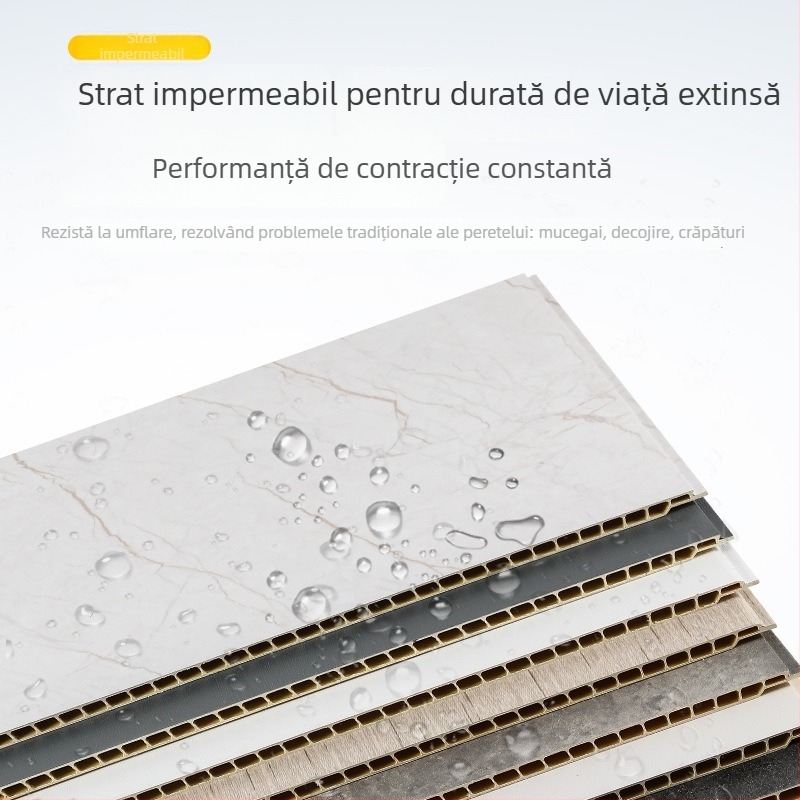 Panou din piatră-plastic - Panou PVC integrat cu calciu, izolare fonică puternică, conductivitate termică 0,23 W/mK