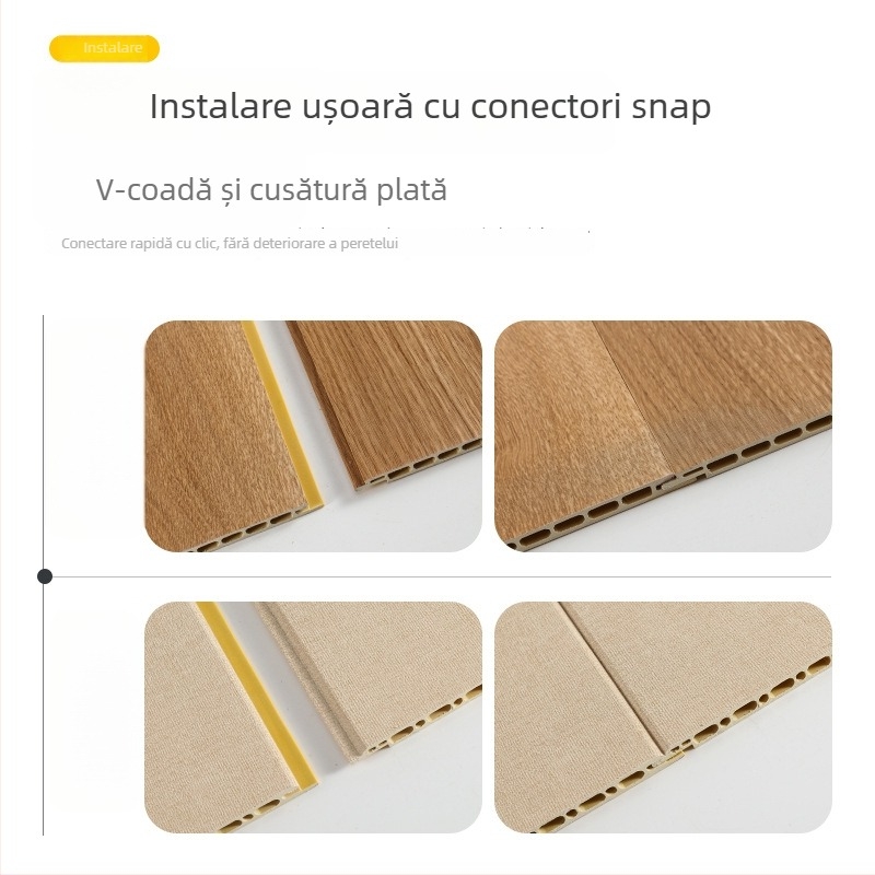 Panou din piatră-plastic - Panou PVC integrat cu calciu, izolare fonică puternică, conductivitate termică 0,23 W/mK