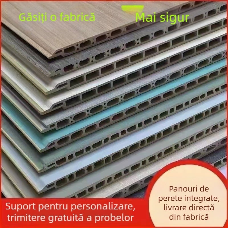Panou integrat pentru pereți și plafoane din fibre de bambus-lemn; stil plat, modern minimalist; modele 06–09; izolare fonică 0,55; conductivitate termică 0,26