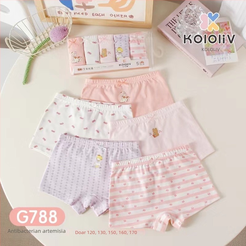 Chiloți pentru fete, antibacteriali din bumbac 100%, clasă A, imprimeu, pentru copii peste 8 ani.