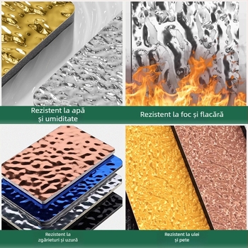 Panou decorativ din PVC pentru perete, textură valuri de apă, Modelul 1, izolare fonică 30, conductivitate termică 0,05