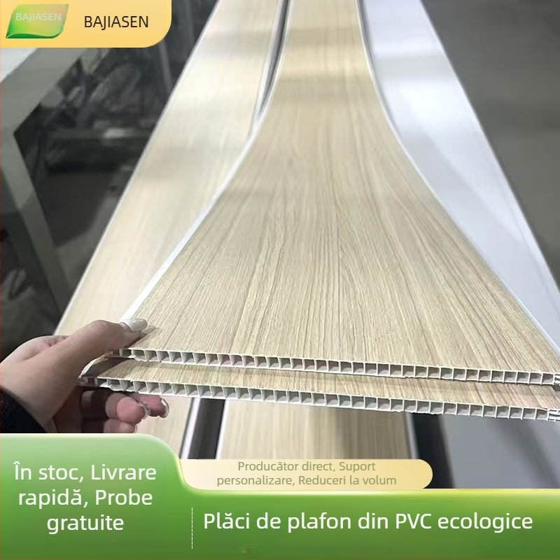 Placă unghiulară din PVC, suprafață laminată, T-tip, grosime 7–12 mm, rezistentă la umiditate și ignifugă