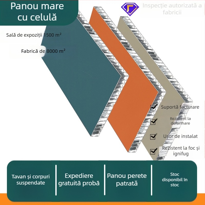 Panou pentru tavan din aluminiu celular, compozit aluminiu-plastic, model 0.8, rezistent la umezeală, potrivit pentru hoteluri, apartamente și birouri