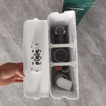 Rezervor de apă montat pe perete pentru toaletă de tip squat, din ABS, capacitate 10 L, control manual, drenaj la podea, stil modern minimalist