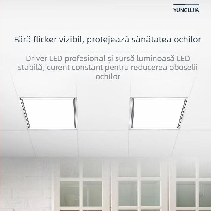Corp de iluminat LED pentru tavan – panou încastrat, carcasa din aliaj de aluminiu, 220V, 800–4000 lm, durată de viață 10.000 ore, fără reglaj al intensității, potrivit pentru bucătărie, baie și birou