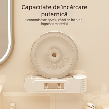 Raft rotativ de uscat haine, 24 cleme, montat pe perete, din plastic, pentru șosete și lenjerie