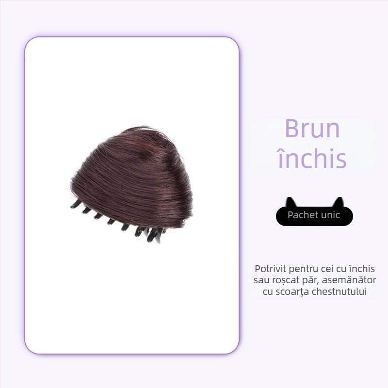 Perucă cu urechi de pisică și coc, sistem cu clips, fibre rezistente la temperatură, necolorabilă, pentru Halloween