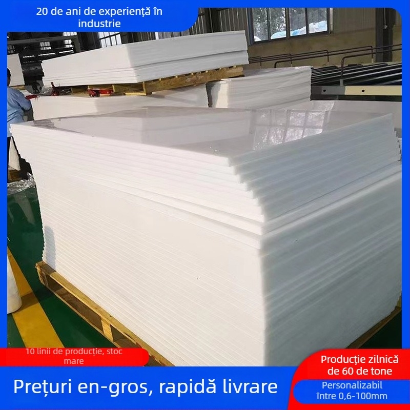 Placă PP din plastic, de calitate alimentară; pentru industrie alimentară, industrie chimică, creșterea animalelor, construcții, transport