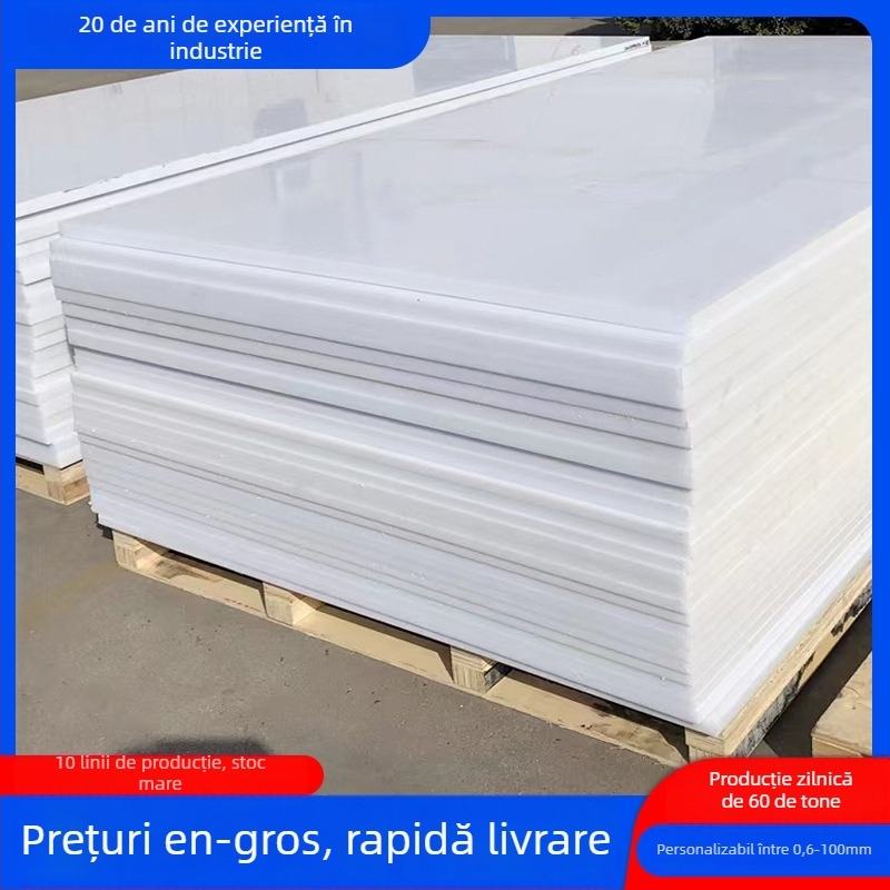 Placă PP din plastic, de calitate alimentară; pentru industrie alimentară, industrie chimică, creșterea animalelor, construcții, transport