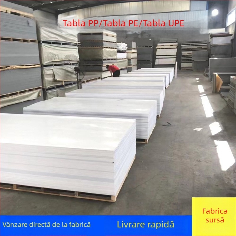 Placă PP din plastic, de calitate alimentară; pentru industrie alimentară, industrie chimică, creșterea animalelor, construcții, transport
