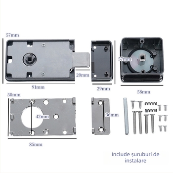 Încuietoare din oțel inoxidabil pentru separator de toaletă publică cu indicator – set de două piese, Suoweigu, stil modern minimalist
