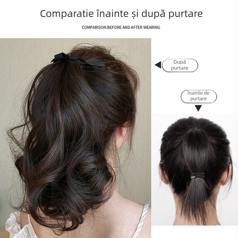 Perucă pentru coadă de cal cu bandă de prindere — bucle micro, coadă înaltă, păr din sârmă rezistentă la temperatură