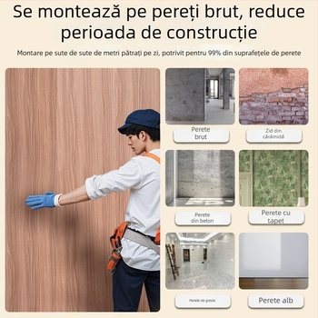 Panouri de perete din fibră de bambus-lemn, montaj rapid cu clips, stil: Model, Stil chinezesc nou, Minimalism modern, Lux ușor; Material: fibră de bambus-lemn; Instalație disponibilă: Da