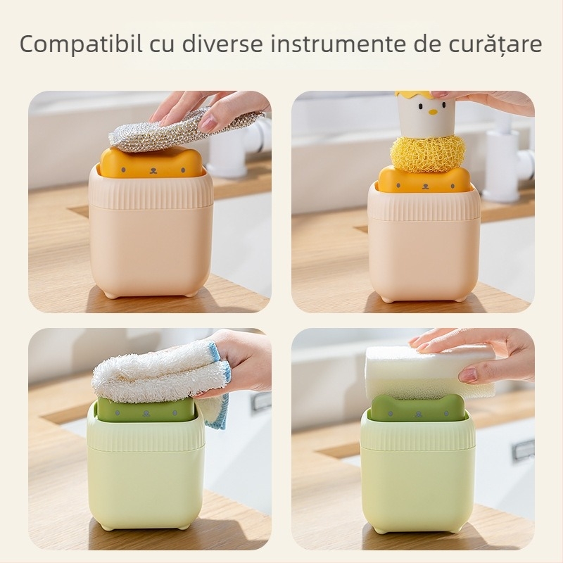 Duzator de săpun bucătărie Heart-made, acționare prin apăsare, ABS, stil lux ușor, turnare prin injecție