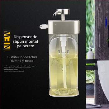 Dispenser de săpun montat pe perete – construcție din oțel inoxidabil și plastic, opțiuni capete: 1/2/3, acționare prin apăsare, turnare prin injecție, stil lux ușor