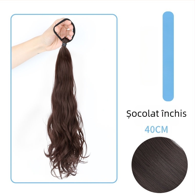 Perucă cu coadă dublă, poate fi prinsă într-o coadă înaltă, fibre rezistente la temperatură înaltă, brand Guifu Ya, model 000123