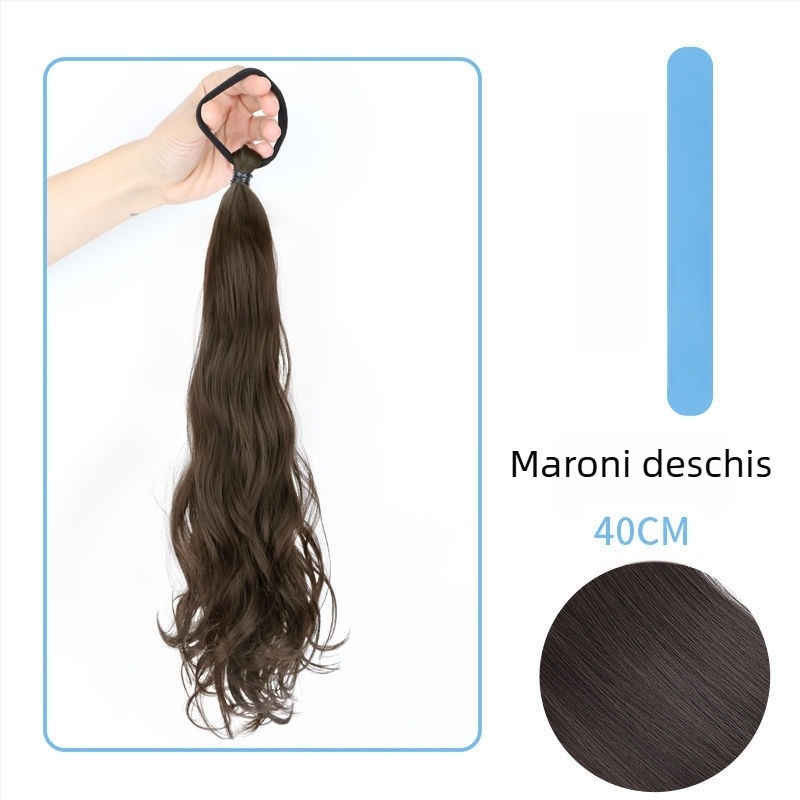 Perucă cu coadă dublă, poate fi prinsă într-o coadă înaltă, fibre rezistente la temperatură înaltă, brand Guifu Ya, model 000123