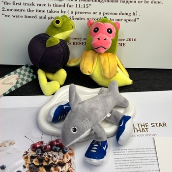 Pandantiv pluș pentru chei — jucărie de pluș cu animale, motive rechin și elefant, personalizabil după mostră