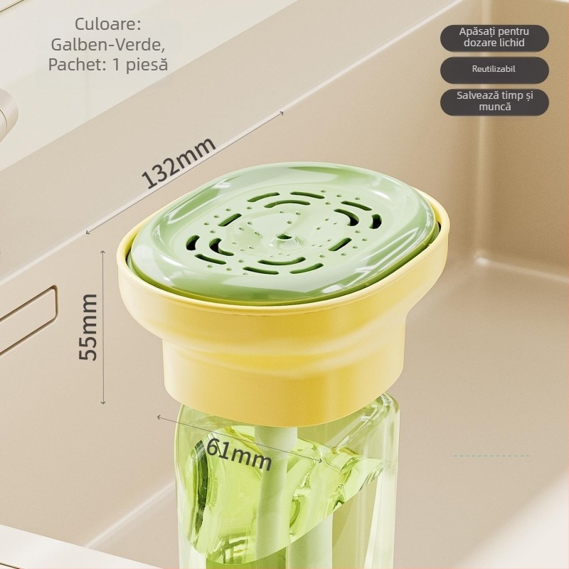 Dispenser de lichid pentru vase Zhongheng, apăsare manuală, greutate 71 g, finisaj neted, coduri de produs B5441/B5442