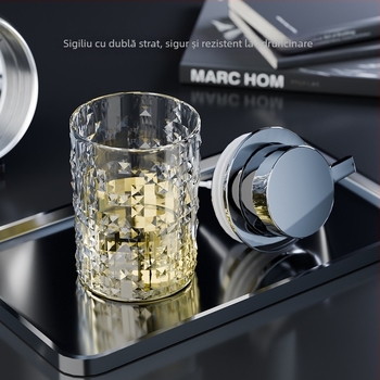 Dispenser de săpun cu spumă pentru mâini Time Machine – PET, stil Light Luxury, dozare prin apăsare, finisaj lucios