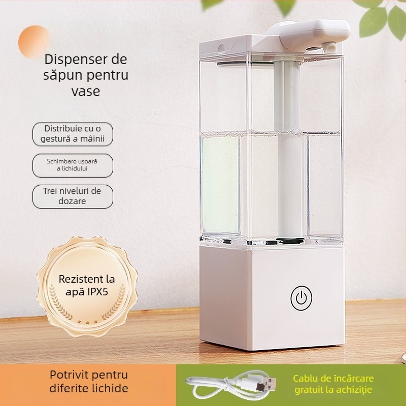 Dozator automat de săpun lichid pentru vase – senzor, montaj pe perete, din plastic, turnare prin injecție, marcă Lycra xi sound
