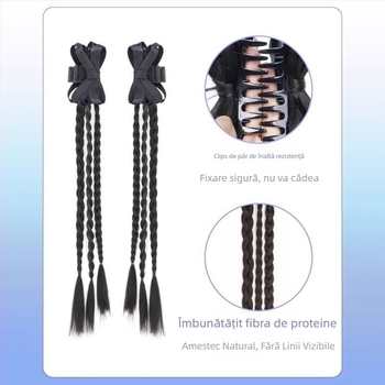 Accesoriu pentru coafură: coadă de cal cu împletitură și fundă — sârmă de înaltă temperatură, model: mică funda împletită