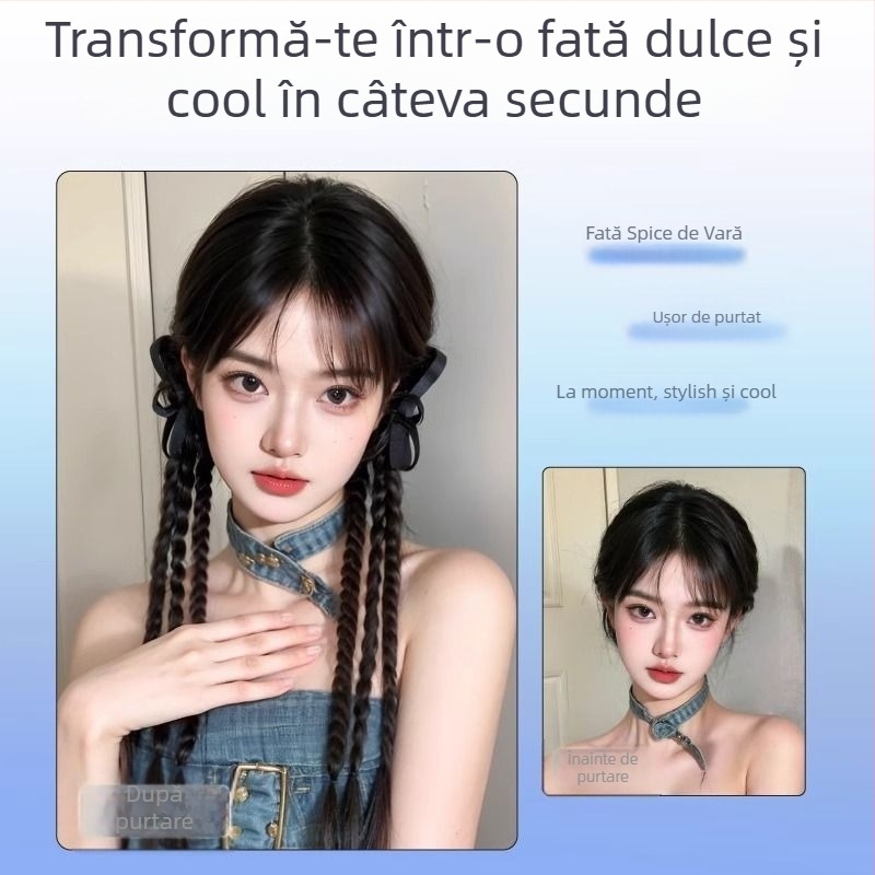 Accesoriu pentru coafură: coadă de cal cu împletitură și fundă — sârmă de înaltă temperatură, model: mică funda împletită