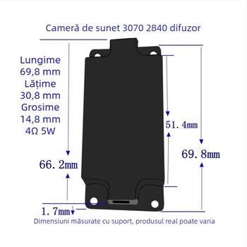 Carcasă dreptunghiulară pentru difuzor 3070, construcție coaxială compozită, diafragmă de hârtie, tip magnetic intern, răspuns în frecvență 50-30000 Hz