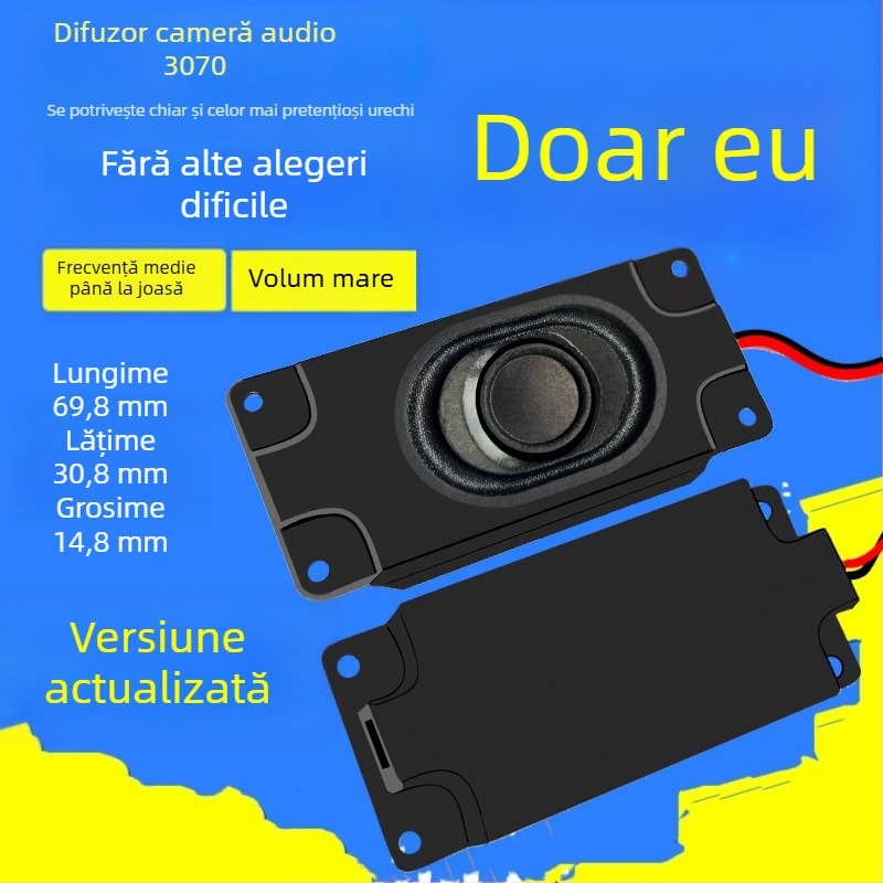 Carcasă dreptunghiulară pentru difuzor 3070, construcție coaxială compozită, diafragmă de hârtie, tip magnetic intern, răspuns în frecvență 50-30000 Hz