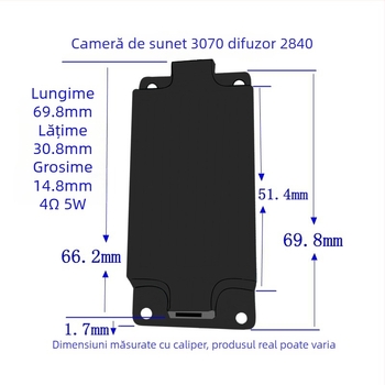 Carcasă difuzor dreptunghiular 3070, 4 Ω, 3 W, cu spectru complet, coaxial, 50-30000 Hz