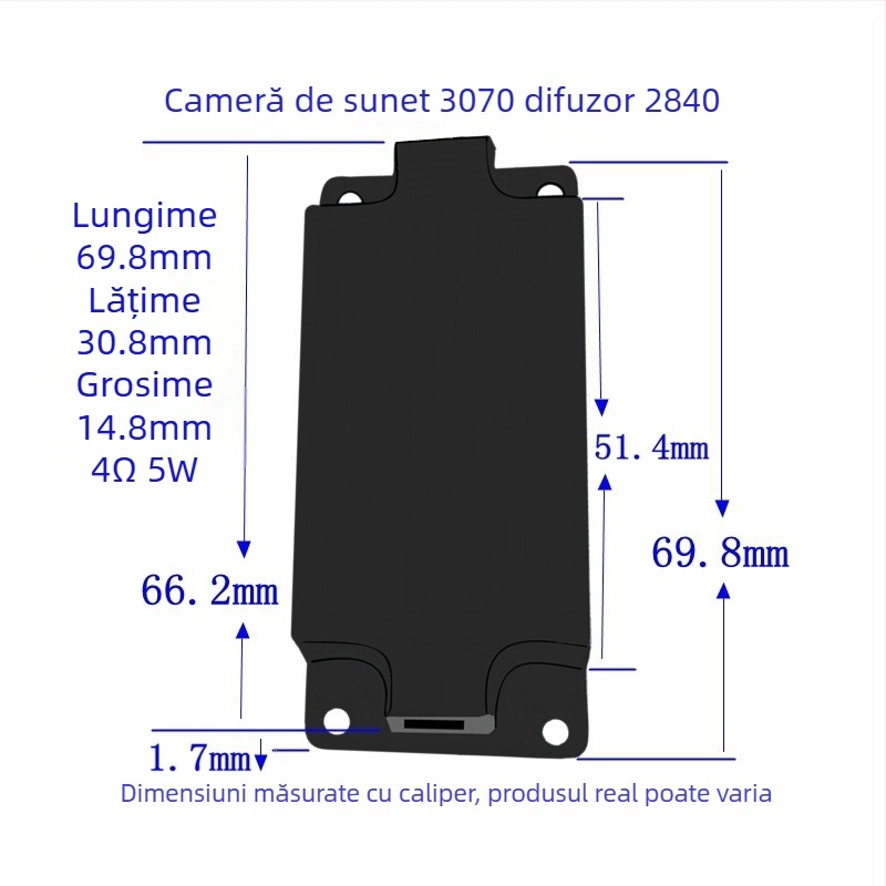 Carcasă difuzor dreptunghiular 3070, 4 Ω, 3 W, cu spectru complet, coaxial, 50-30000 Hz