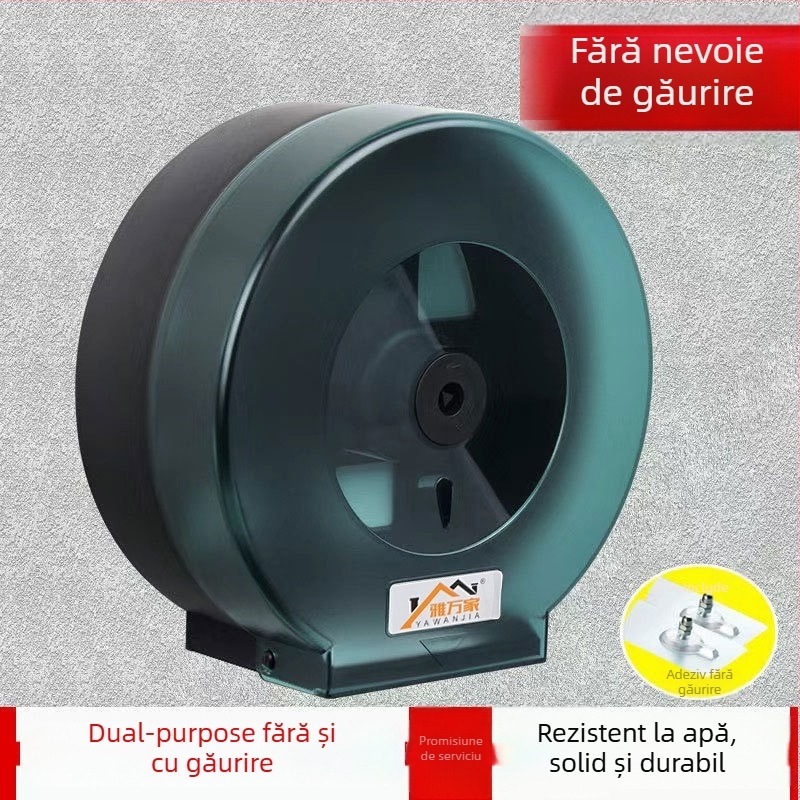 Cutie pentru hârtie igienică montată pe perete, impermeabilă, din plastic, pentru role