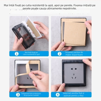 Cutie impermeabilă pentru priză de toaletă cu capac, protecție împotriva stropilor, înălțată și extinsă, din PC plastic, accesorii priză, International electrician