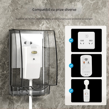 Cutie impermeabilă pentru priză de toaletă cu capac, protecție împotriva stropilor, înălțată și extinsă, din PC plastic, accesorii priză, International electrician